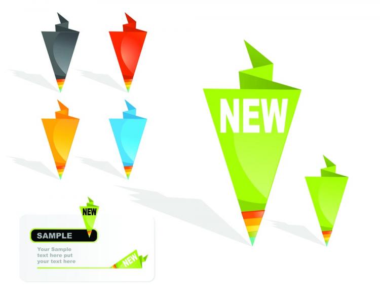 free vector Origami label sales 01 vector